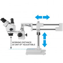VEVOR 3,5X-90X Simul-Fokális sztereó mikroszkóp 360°-ban elforgatható trinokuláris sztereó mikroszkóp kétkaros gémmel