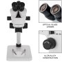 VEVOR 3,5X-90X stereomikroskooppi 360° kääntyvä trinokulaarinen stereomikroskooppi pilaritelineellä