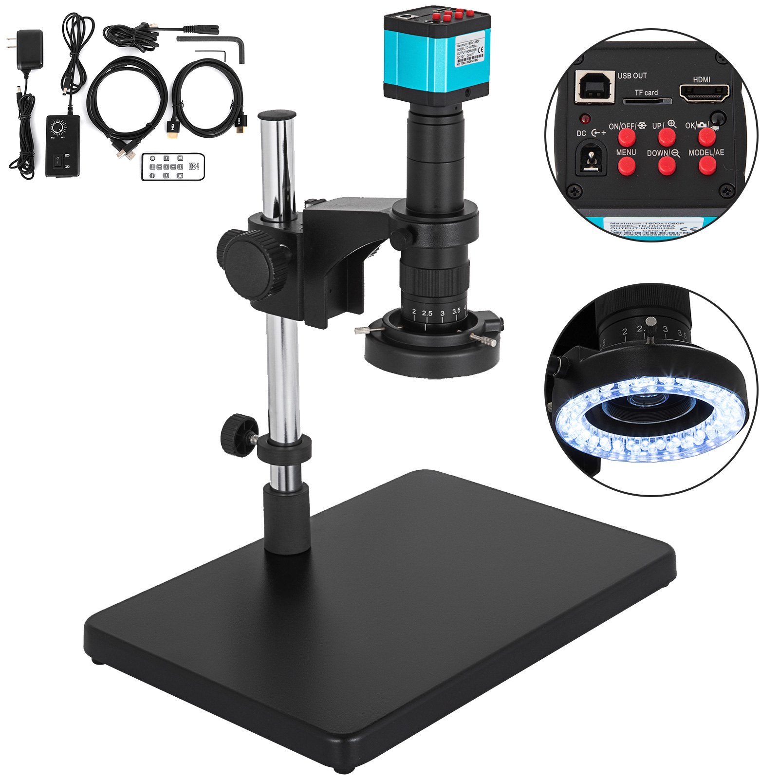 Hdmi Usb Industry Digital Stereo Microscope Camera Tf Video Recoder Safe