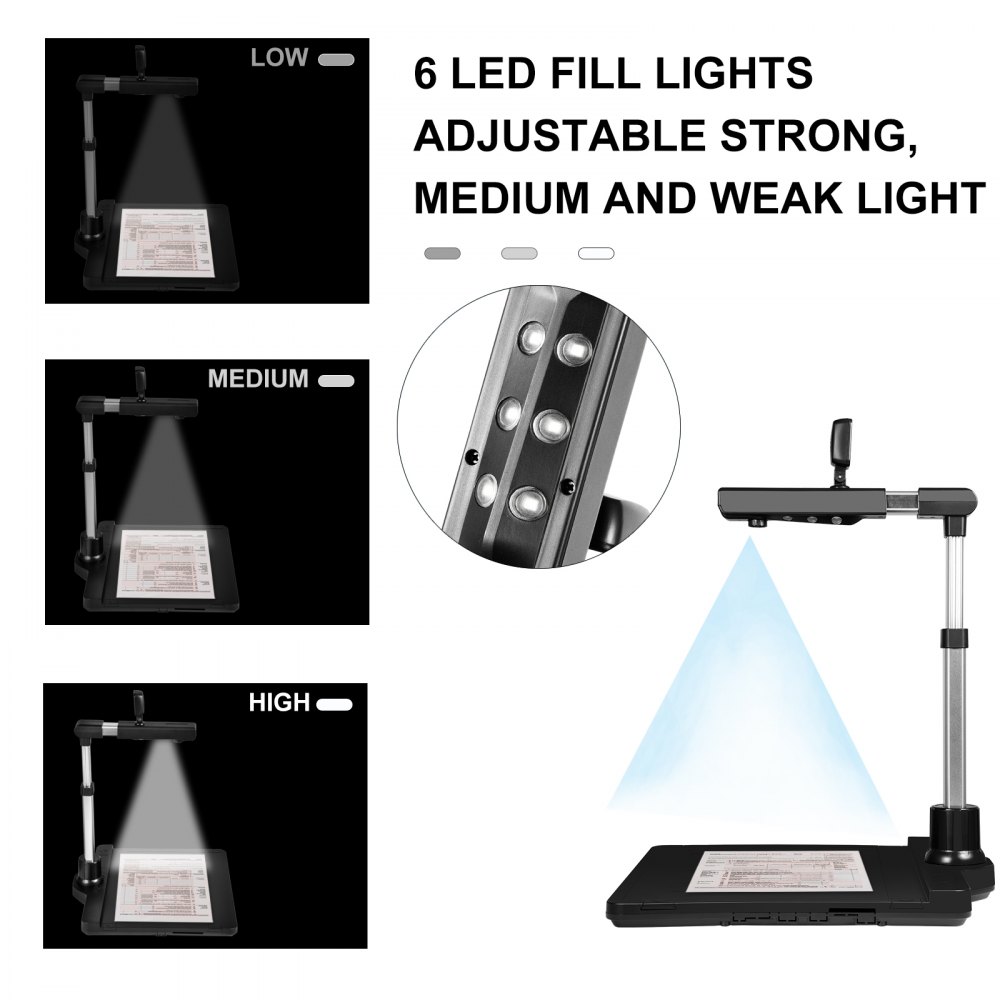 Vevor Document Camera For Teachers Book Scanner A3 Dual Lens Document Scanner