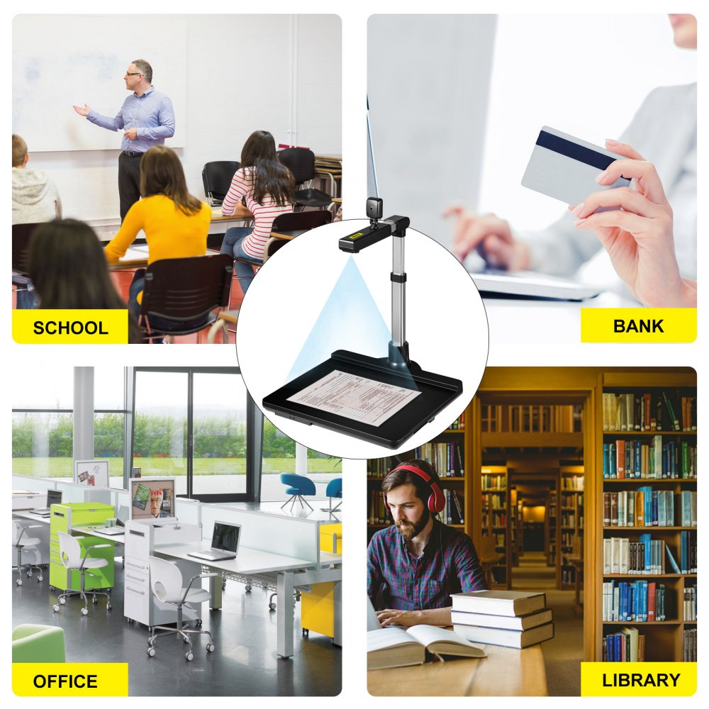Vevor Document Camera For Teachers Book Scanner A3 Dual Lens Document Scanner