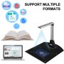 VEVOR Document Scanner Camera with OCR Function A3/A4 Camera Scanner 10 Mega-Pixel Lens with LED Lights Adjustable and Portable Scanner for Office Classroom Office (A4)