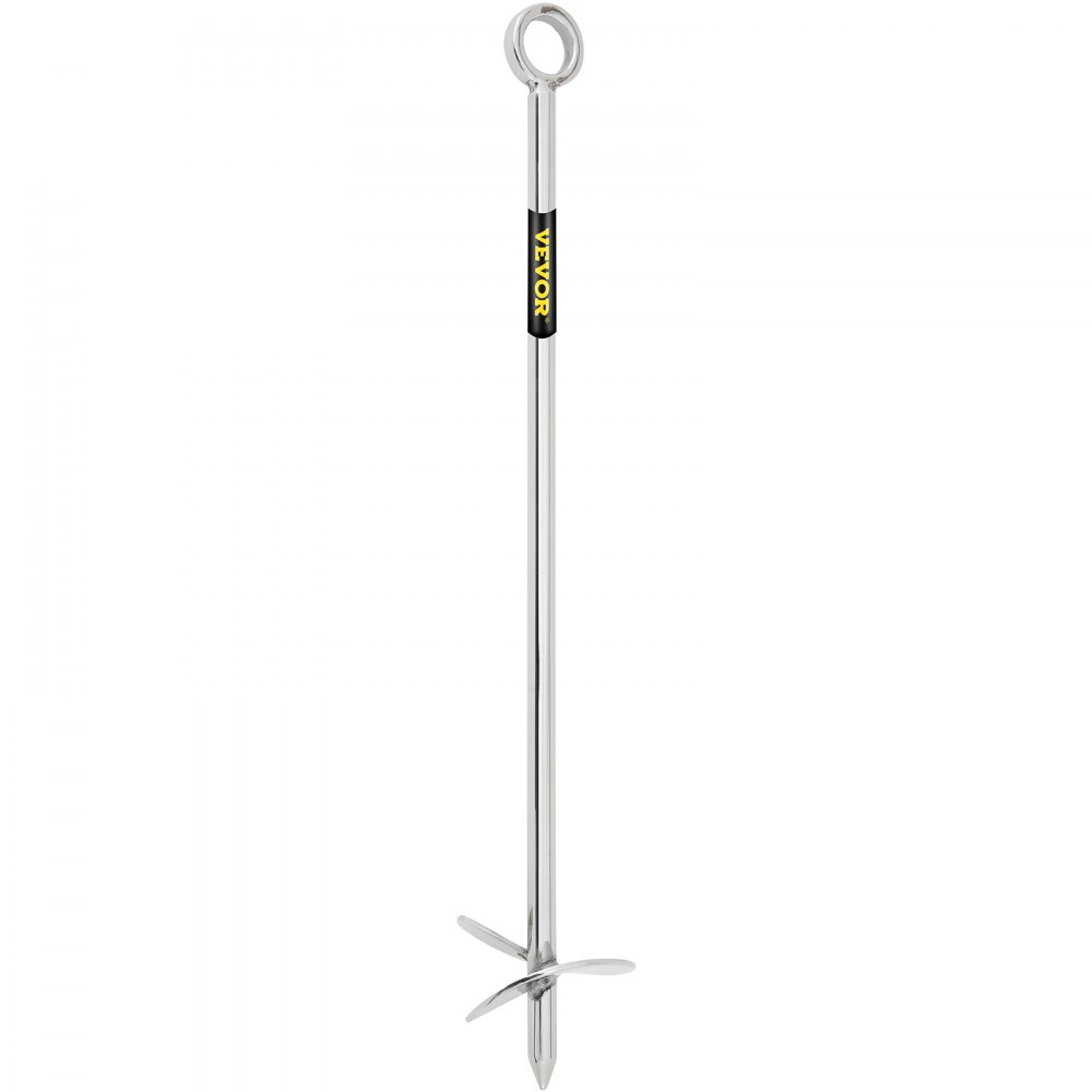 metallic VEVOR sand anchor with spiral bottom and loop handle.