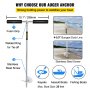 VEVOR sand anchor with foam grip, welded ring, and stainless steel screw for boat stability.