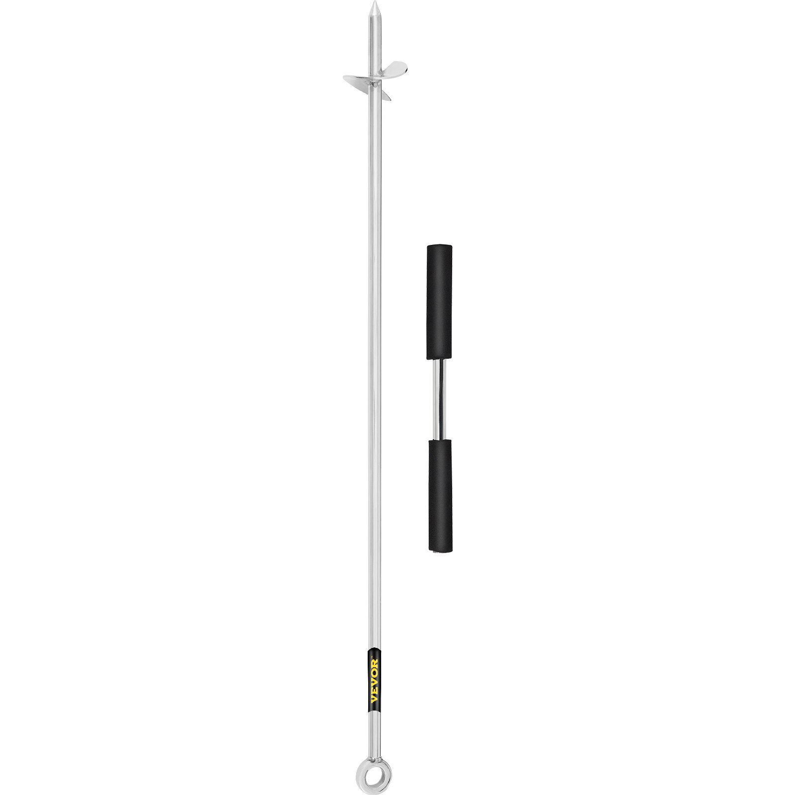 VEVOR sand anchor with stainless steel body and detachable black grip handle.