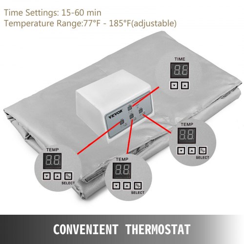 VEVOR 660W Sauna Blanket Infrared FIR 3 Zones Sauna Blanket Weight Loss Spa Detox Slimming Machine(660W 77°F - 185°F)