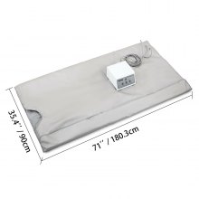 VEVOR 660W Sauna Blanket Infrared FIR 3 Zones Sauna Blanket Spa Detox Slimming Machine(660W 77°F - 185°F)