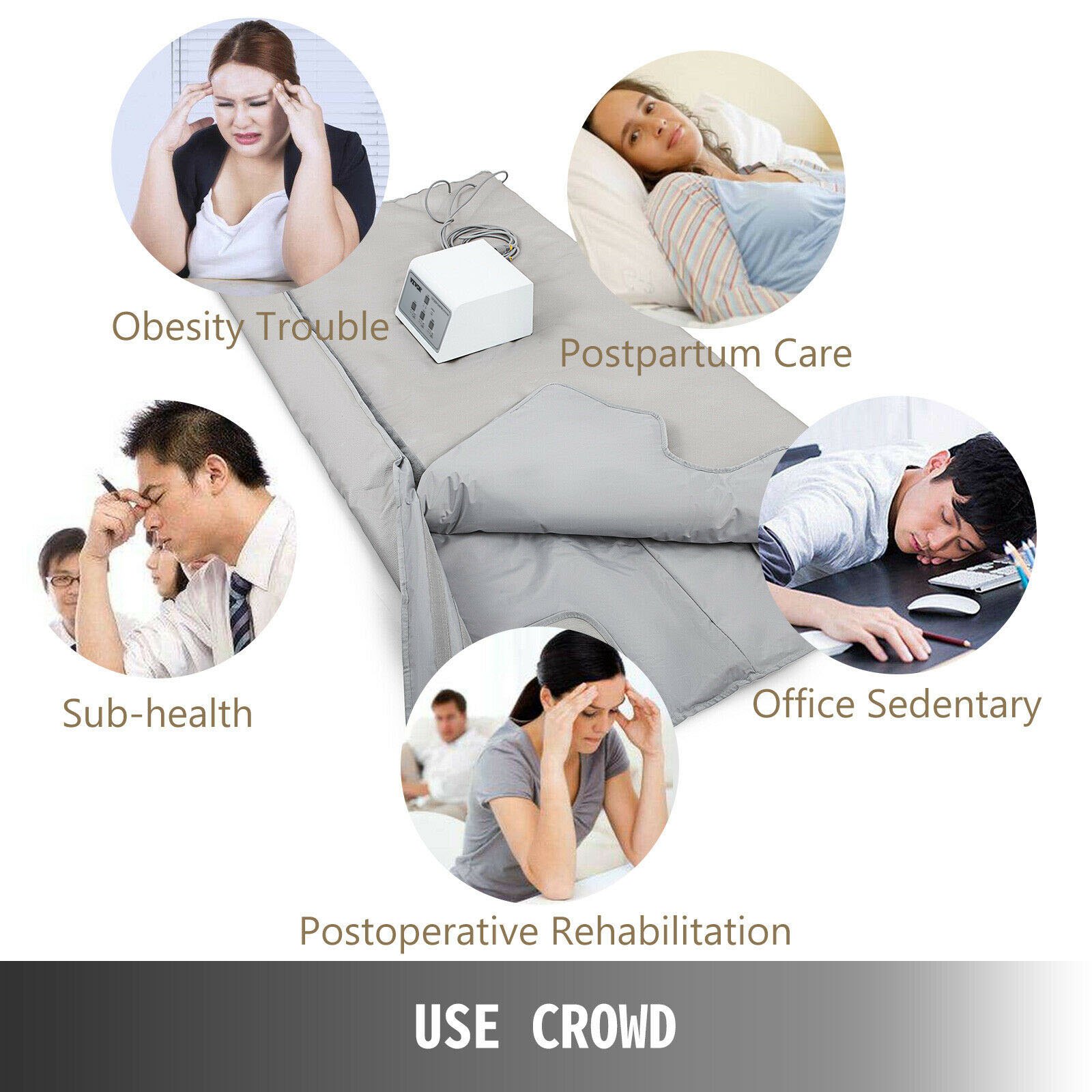 3 Zone Far Infrared Fir Sauna Blanket Slimming Detox Spa Healthy Weight Loss