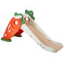 VEVOR toddler slide in orange and beige with green accents, featuring sturdy design and fun shapes.