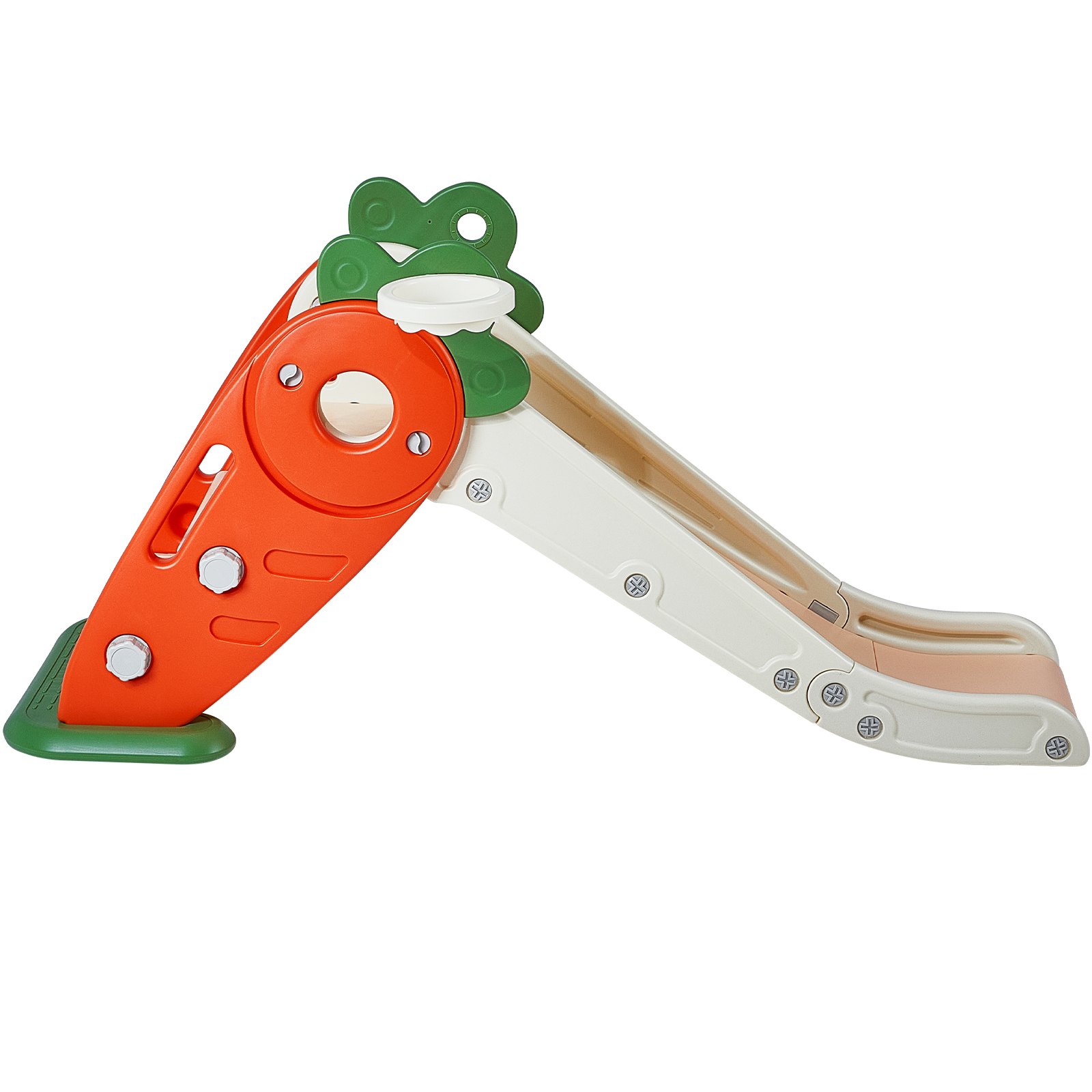 VEVOR toddler slide with orange, green, and white colors, featuring a durable design for safe play.