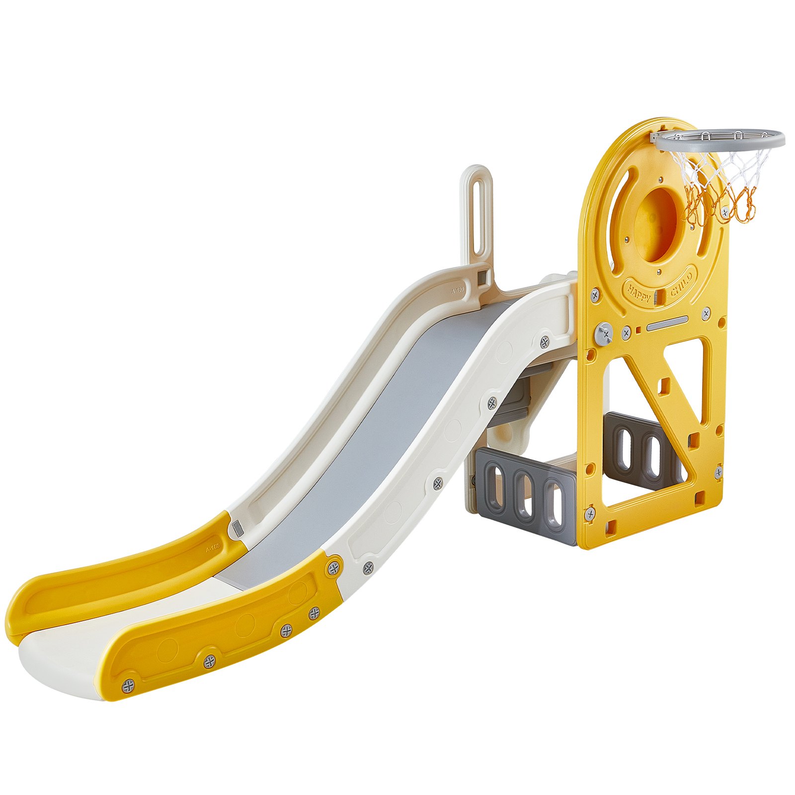 Sweiko Toddler Slide, Kid Slide for Toddlers Age 1-12 w/ Climbable Ladders & Basketball Hoop & Storage Space, Indoor Outdoor Slide Playset for Kids Within 50kg, Toddler Playground w/ Raised Handrail Sweiko Toddler Slide, Kid Slide for Toddlers Age 1-12 w/ Climbable Ladders & Basketball Hoop & Storage Space, Indoor Outdoor Slide Playset for Kids Within 50kg, Toddler Playground w/ Raised Handrail