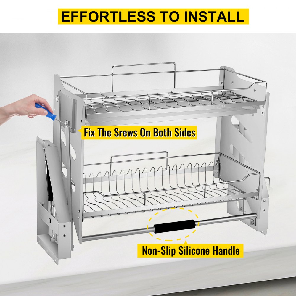 VEVOR Kitchen Pull Down Wall Cabinets 560MM Up and Down Lifting Basket Racks