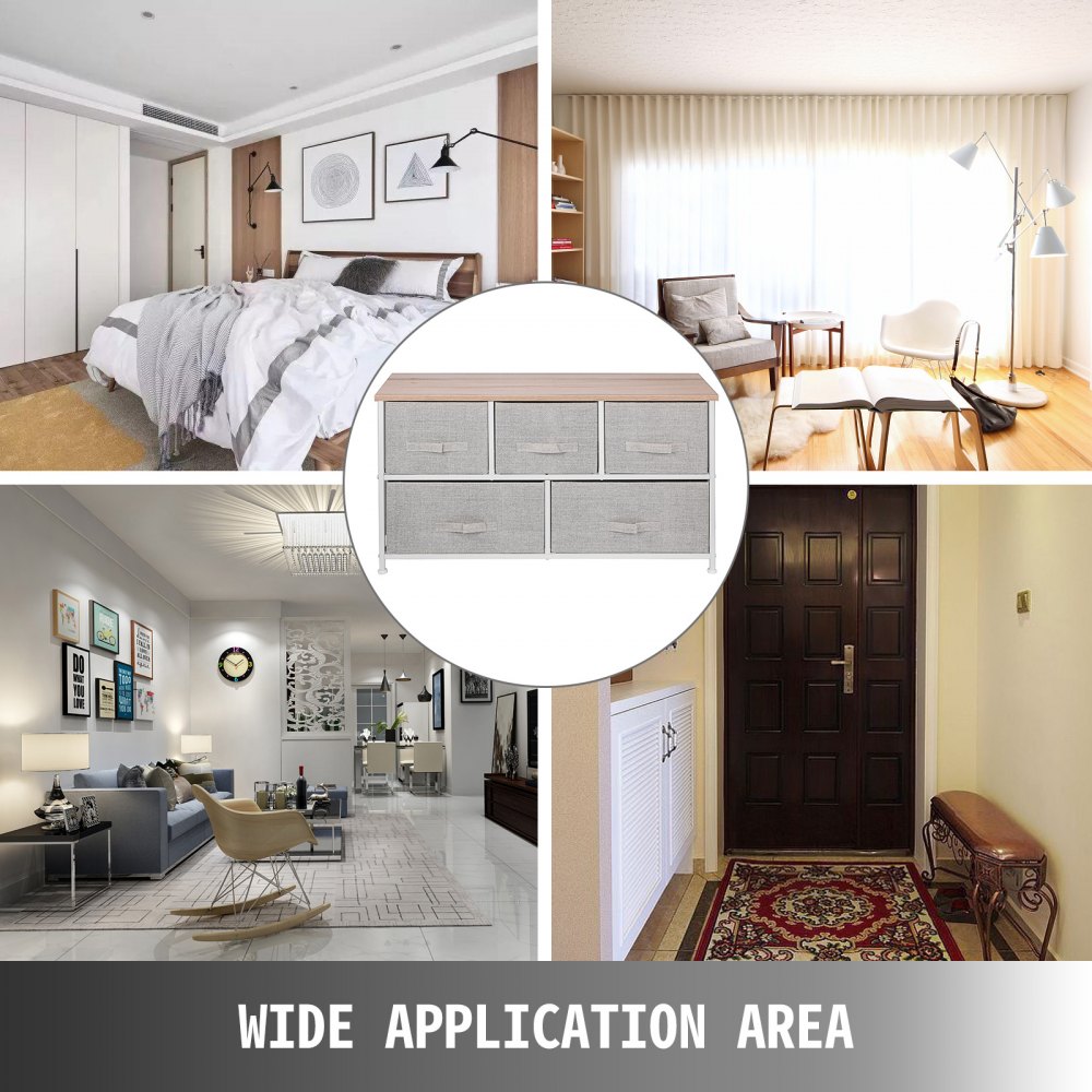 5-Drawer Storage Fabric Organizer Cabinet Storage Chest Shelf Fabric Entryway