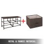 VEVOR Dresser Storage Tower with 5 Fabric Drawer Steel Frame Storage Cabinet Bin Storage Organizer Unit Fabric Cube Dresser Chest Cabinet Coffee Wide (Coffee/Wide)