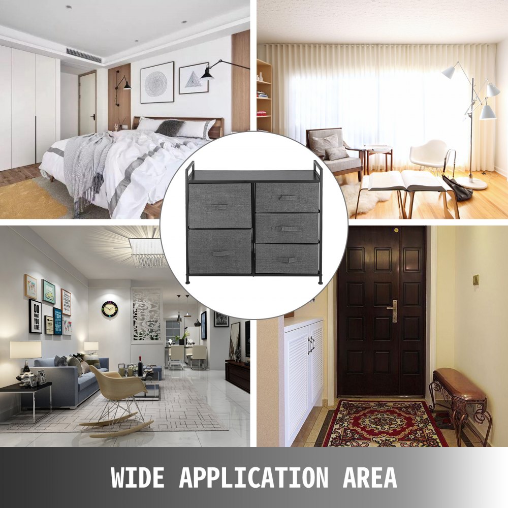 Fabric 5 Drawer Storage Tower Organizer Lightweight Craft Rooms Cube Dresser