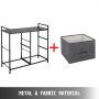 Fabric Bedside Table Sofa Side Cabinets Storage Unit Metal Frame Chest Of Drawer