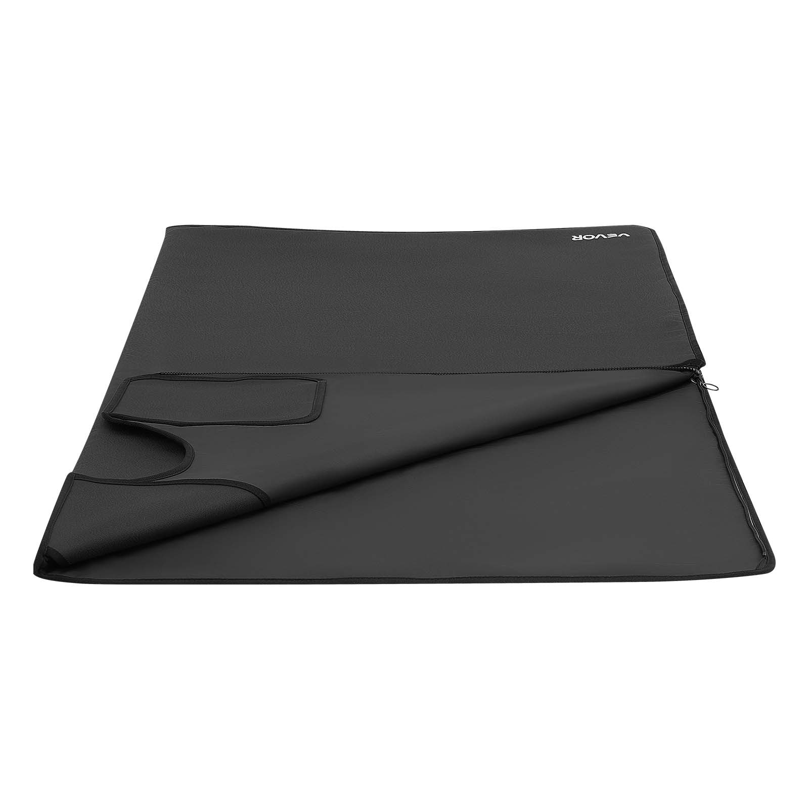 VEVOR Infrared Sauna Blanket 185 x 90 cm, Portable PU Leather Sauna Bag, Even Heating for Home Detox & Relaxation, Temp Control & Timer, Full-Body Heating Wrap with Towel Liner, Carry Bag, Black