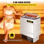 VEVOR Wall Mount 6KW Dry Steam Bath Sauna Heater Stove 220V - 240V with Internal Controller Electric Sauna Stove for 176.5-317.8 Cubic Feet Home Hotel Sauna Room Spa Shower (6kw-Internal Control)