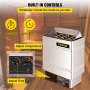 VEVOR Wall Mount 6KW Dry Steam Bath Sauna Heater Stove 220V - 240V with Internal Controller Electric Sauna Stove for 176.5-317.8 Cubic Feet Home Hotel Sauna Room Spa Shower (6kw-Internal Control)