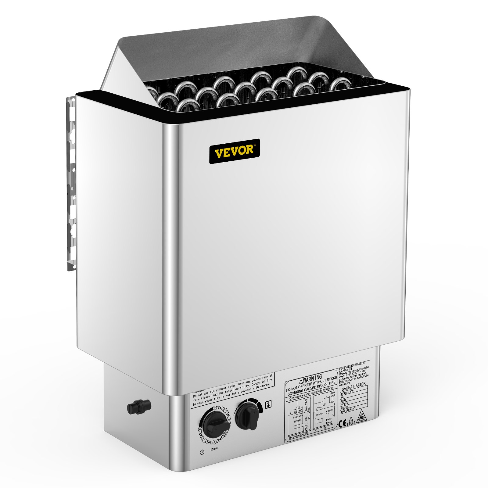 VEVOR 9KW Sauna Heater Stove 380V-415V Wet&Dry  Electric Sauna Heater with Built-in Control Unit Stainless Steel Sauna Heater
