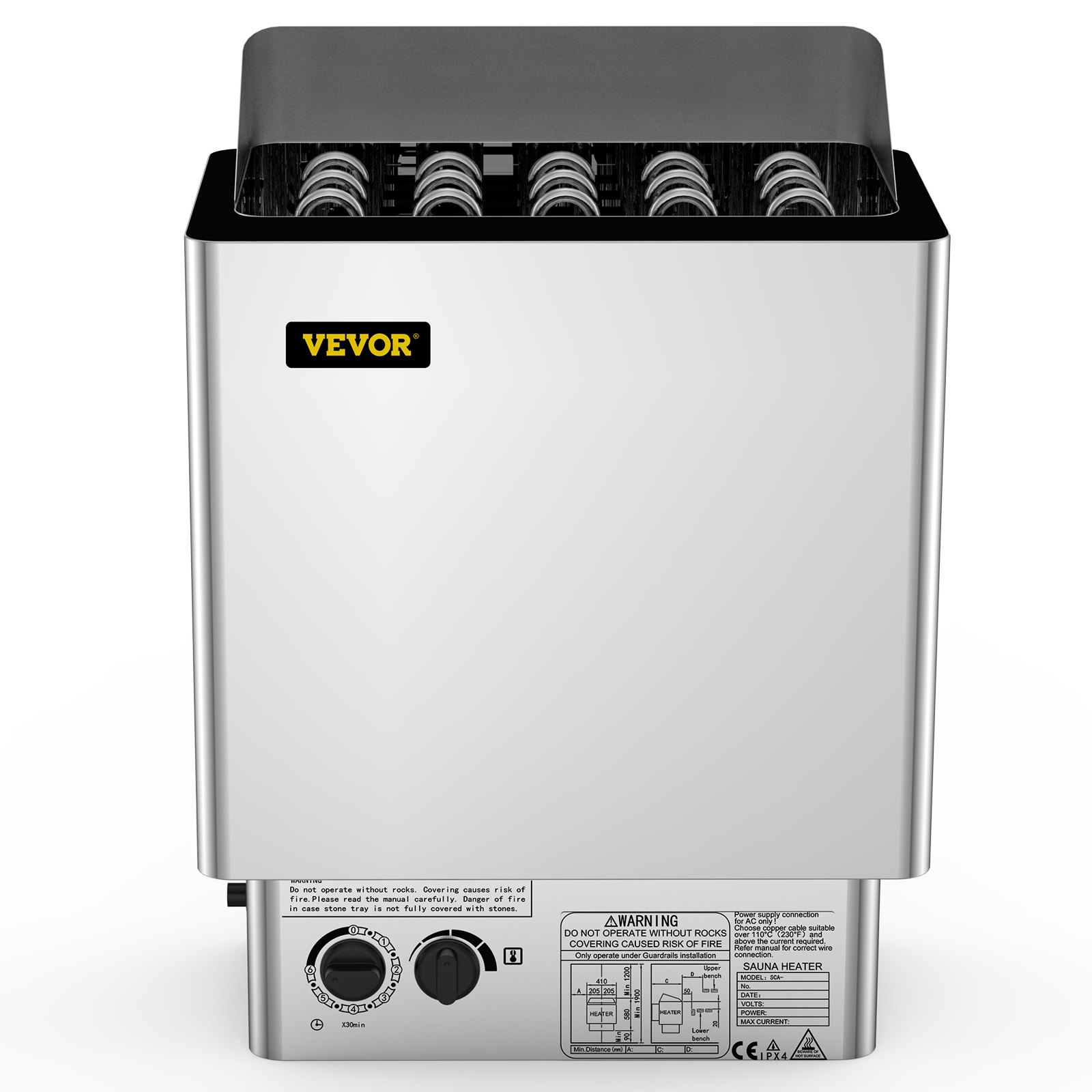 VEVOR 9KW Sauna Heater Stove 380V-415V Wet&Dry  Electric Sauna Heater with Built-in Control Unit Stainless Steel Sauna Heater
