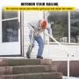 VEVOR Stair Railing Kit, 5 FT Handrails for Outdoor 0-5 Steps, Adjustable Angle White Aluminum Stair Handrail, Indoor & Outdoor Stairs for the Elderly