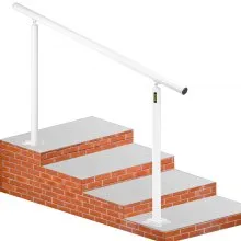 VEVOR Stair Railing Kit, 5 FT Handrails for Outdoor 0-5 Steps, Adjustable Angle White Aluminum Stair Handrail, Indoor & Outdoor Stairs for the Elderly