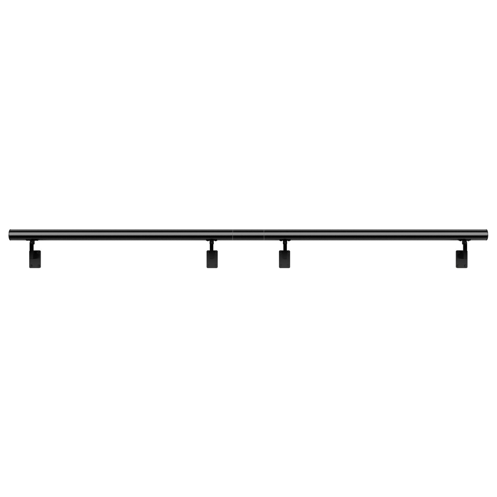 VEVOR indoor stair handrail in matte black finish with wall-mounted brackets.