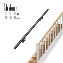 VEVOR Handrail Stair Railing, 5 ft, Wall Mount Handrails for Indoor Stairs, Thickened Aluminum Alloy Hand Rail with Installation Kit, 440 LBS Load Capacity Stairway Railing for Outdoor Stairs
