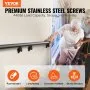 VEVOR Handrail Stair Railing, 7 ft, Wall Mount Handrails for Indoor Stairs, Thickened Aluminum Alloy Hand Rail with Installation Kit, 440 LBS Load Capacity Stairway Railing for Outdoor Stairs