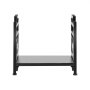 VEVOR Indoor Firewood Rack, 1.5 ft Curved Log Holder with Canvas Carrier, 40lb Weight Capacity Wood Storage Stand, Powder-Coated Steel Firewood Holder, Heavy Duty Wood Pile Stacker Rack for Fireplace