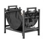 VEVOR Indoor Firewood Rack, 1.5 ft Curved Log Holder with Canvas Carrier, 40lb Weight Capacity Wood Storage Stand, Powder-Coated Steel Firewood Holder, Heavy Duty Wood Pile Stacker Rack for Fireplace