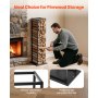 VEVOR Indoor Firewood Rack, 1 ft x 1 ft x 43.3 in Log Stacker Holder, Holds up to 100 lbs, Tall Wood Storage Stand, Powder-Coated Steel Firewood Holder, Heavy Duty Wood Pile Rack for Fireplace