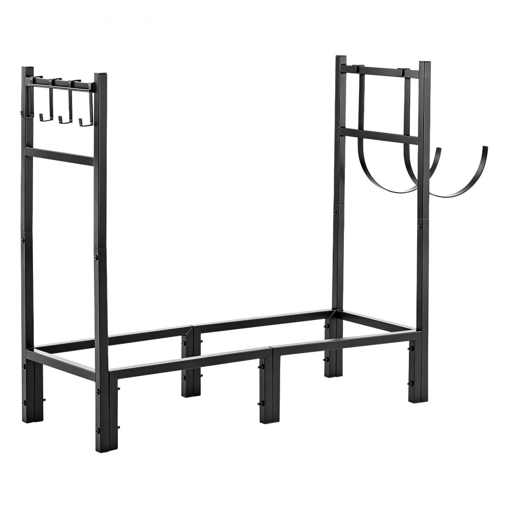 VEVOR Firewood Rack 32.68 Inch Heavy Duty Indoor Fire Wood Storage Holder, for Fireplace Patio Deck, 550 lbs Load Capacity, Stacker Stand with Log Carrier Bag, Metal Wood Pile Organizer Tool, Black