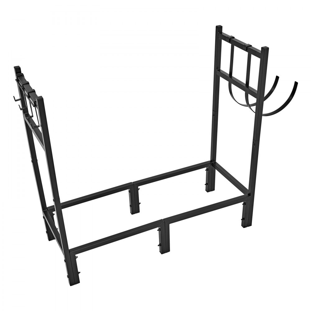 VEVOR Firewood Rack 32.68 Inch Heavy Duty Indoor Fire Wood Storage Holder, for Fireplace Patio Deck, 550 lbs Load Capacity, Stacker Stand with Log Carrier Bag, Metal Wood Pile Organizer Tool, Black
