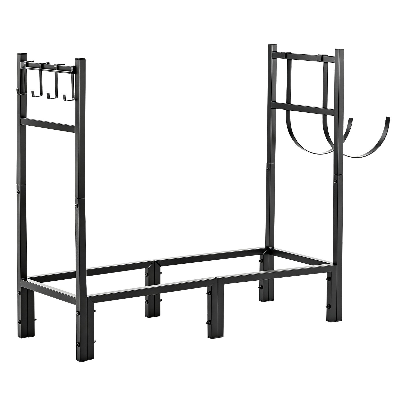 VEVOR Firewood Rack 32.68 Inch Heavy Duty Indoor Fire Wood Storage Holder, for Fireplace Patio Deck, 550 lbs Load Capacity, Stacker Stand with Log Carrier Bag, Metal Wood Pile Organizer Tool, Black