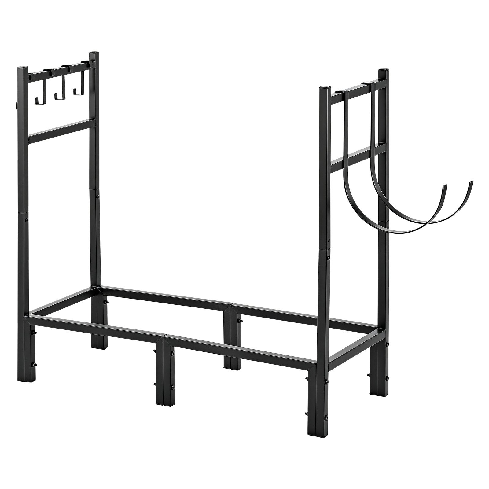 VEVOR Firewood Rack 32.68 Inch Heavy Duty Indoor Fire Wood Storage Holder, for Fireplace Patio Deck, 550 lbs Load Capacity, Stacker Stand with Log Carrier Bag, Metal Wood Pile Organizer Tool, Black
