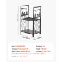 VEVOR Indoor Firewood Rack, 1.3 ft 2-Tier Firewood Holder with Fireplace Tools, Brush, Shovel, Poker, Tongs, Heavy Duty Log Wood Rack, 400 lbs Weight Capacity, Wood Pile Storage Stacker for Fire Pit