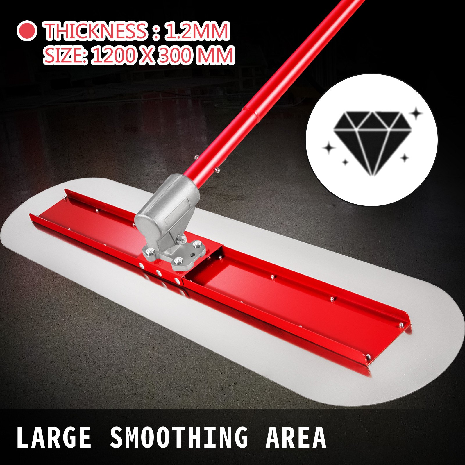 VEVOR Bull Float Manganese Steel Concrete Float 1200x300mm Concrete Float Tool Cement Tool Bull Concrete Kit Bull Pool Float Bull Float Handle Bull Float Bracket Concrete Tool Finishing Bull Float