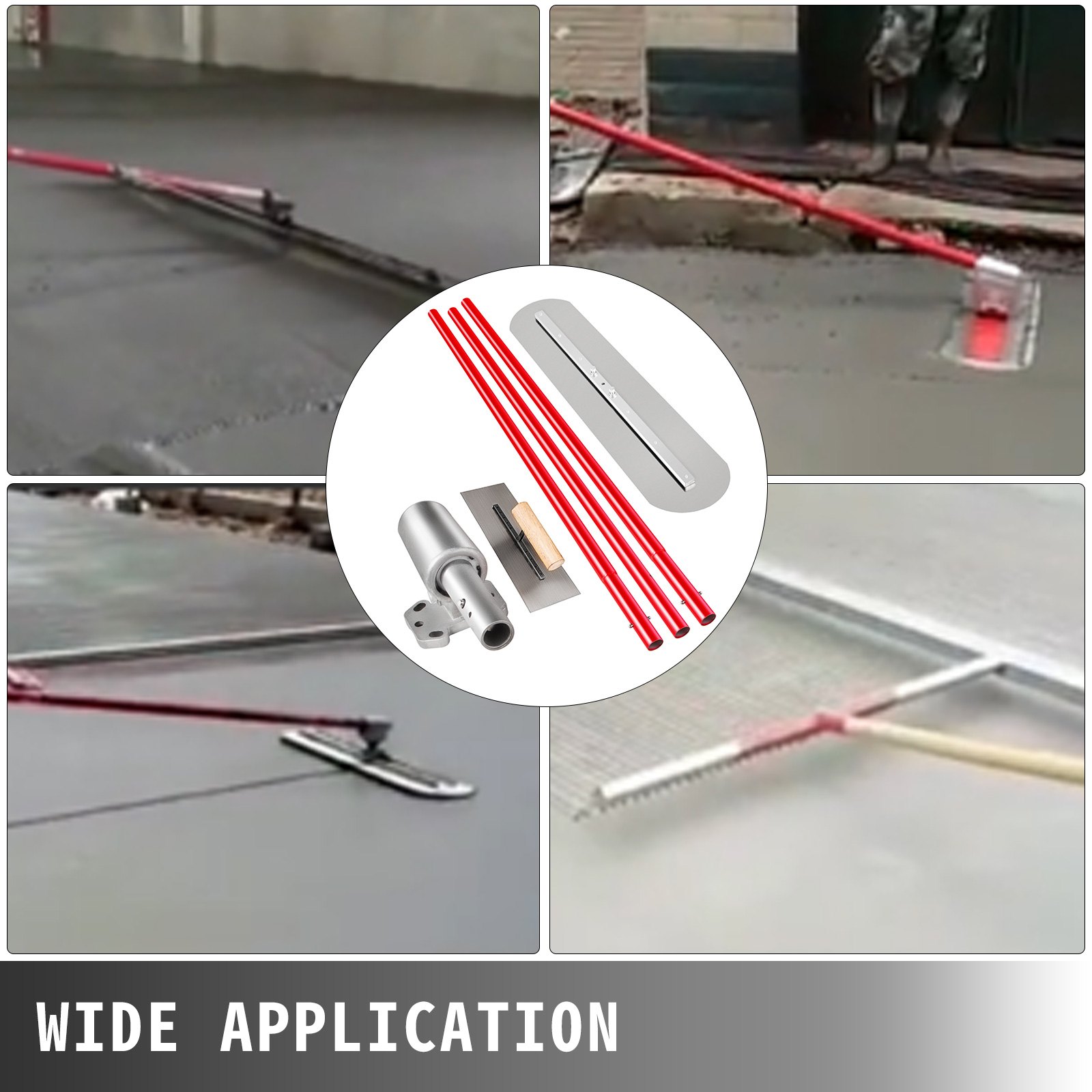 VEVOR Bull Float Manganese Steel Concrete Float 900x200mm, Concrete Float Tool Cement Tool Bull Concrete Kit Bull Pool Float Bull Float Handle Bull Float Bracket Concrete Tool Finishing Bull Float