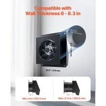 6 Inch Through The Wall Ventilation Fan 205 CFM Exhaust Fan AC Motor