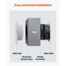 6 Inch Through The Wall Ventilation Fan 110 CFM Exhaust Fan AC Motor