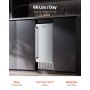 Undercounter Ice Maker 66 Lbs/Day Built-in Ice Maker Machine w/ Reversible Door