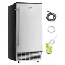 VEVOR Undercounter Ice Maker 80 Lbs/Day Built-in Ice Machine with Reversible Door