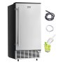 VEVOR Undercounter Built-in Ice Maker, 80 Lbs/Day Under Counter Ice Maker Machine with Reversible Door Stainless Steel, Freestanding Ice Maker for Commercial Home Kitchen, Electric Drainage