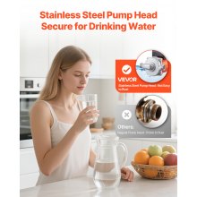 VEVOR Hot Water Recirculating Pump, 10 GPM, Instant Circulation Circulator Pump System, 3-Speed Control, 0.13 HP, 110-120V, NPT 3/4 in to NPT 1/2 in Adapter, Stainless Steel Head, for Water Heaters