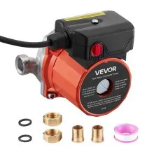 VEVOR Hot Water Recirculating Pump, 10 GPM, Instant Circulation Circulator Pump System, 3-Speed Control, 0.13 HP, 110-120V, NPT 3/4 in to NPT 1/2 in Adapter, Stainless Steel Head, for Water Heaters