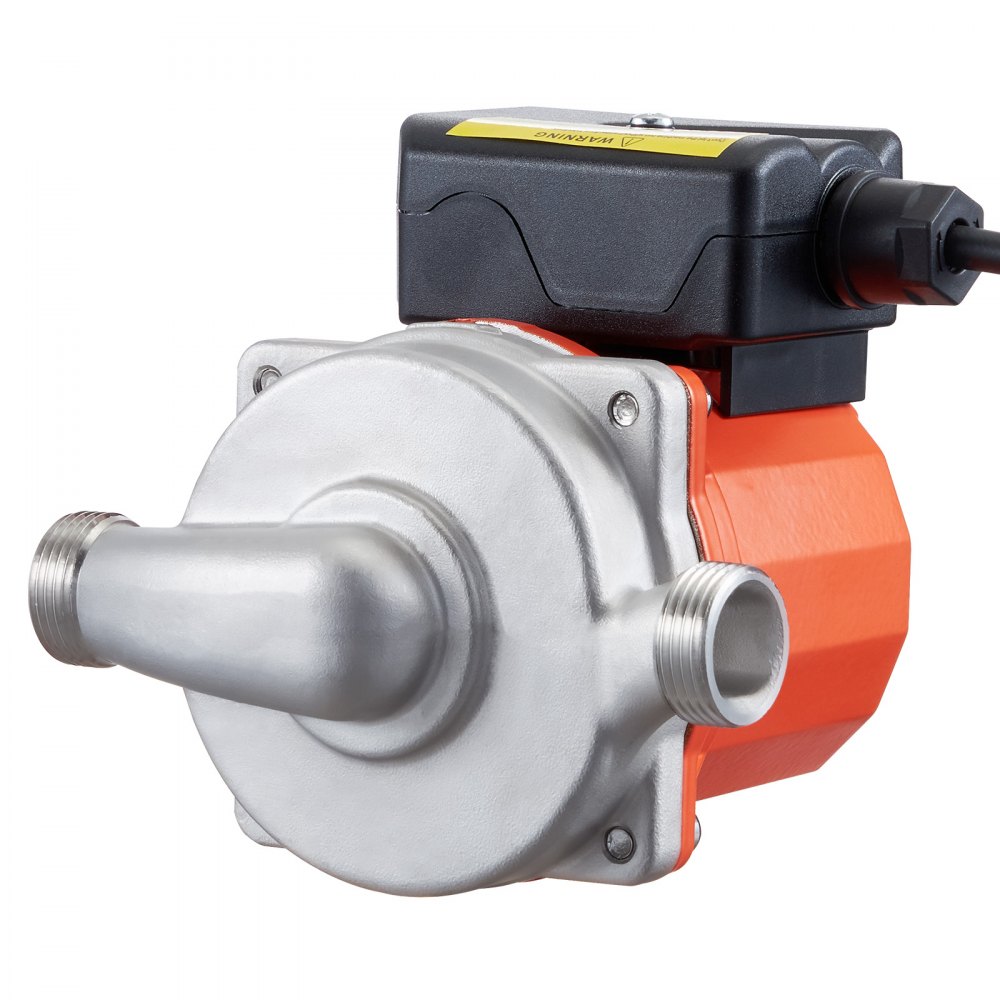 VEVOR Hot Water Recirculating Pump, 38 LPM, Instant Circulation Circulator Pump System, 3-Speed Control, 100W, AC 220-240V, G3/4 in to G1/2 in Adapter, Stainless Steel Head, for Water Heater System