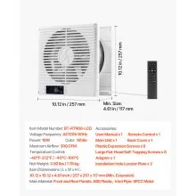 7.5 Inch Room to Room Fan 2-in-1 305 CFM Through Wall Fan Remote Control