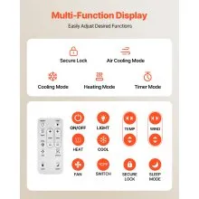 4 Inch Room to Room Fan 2-in-1 300 CFM Through Wall Fan Remote Control